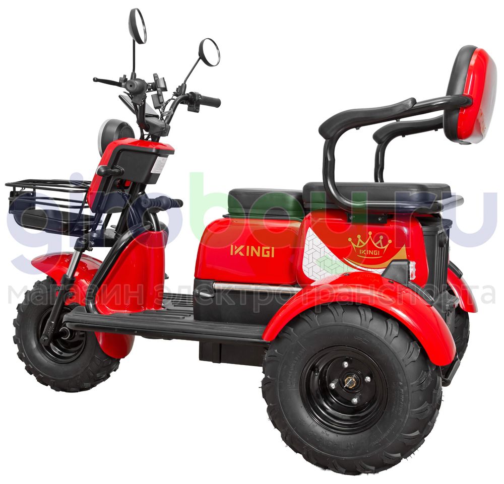 Электротрицикл IKINGI T3 Pro MAX 1000W (60V/30Ah) - Красный фото №8