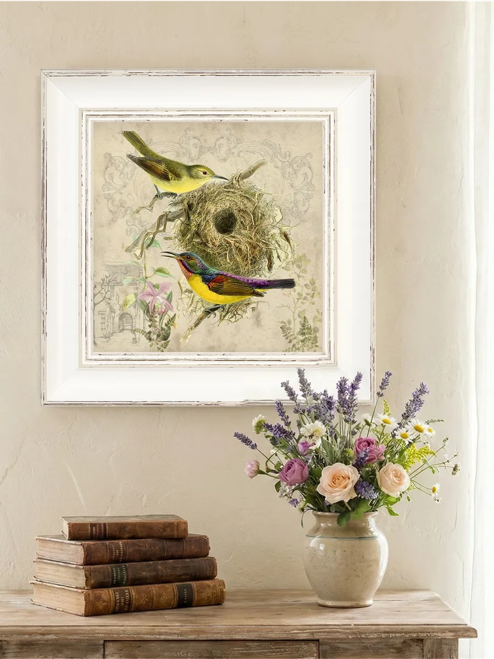 Картина на холсте в раме 27х27 см, настенный декор для дома