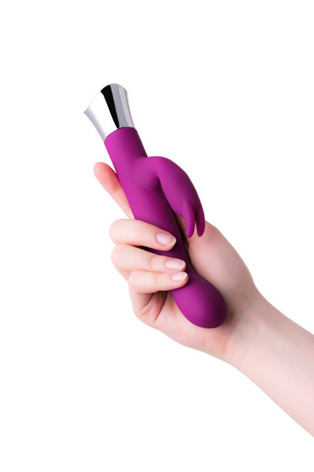 Вибратор с гибкой головкой и клиторальным стимулятором jos loly (фиолетовый, 21,6 см) (Цвет: фиолетовый)