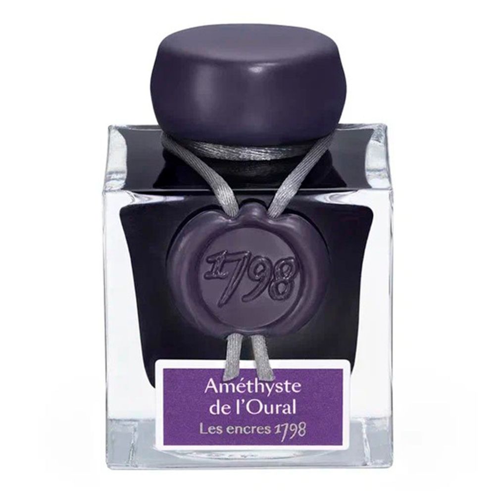 Чернила во флаконе Herbin Prestige 1798 50 мл Amethyste de l'Oural фиолетовые с серебряными блестками (15579JT)