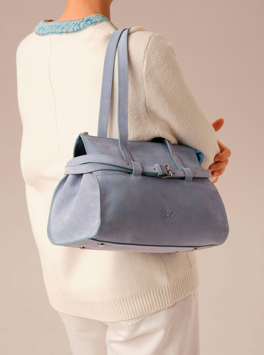 Замшевая сумка DBR Rumi mini 31400 туманно-голубой