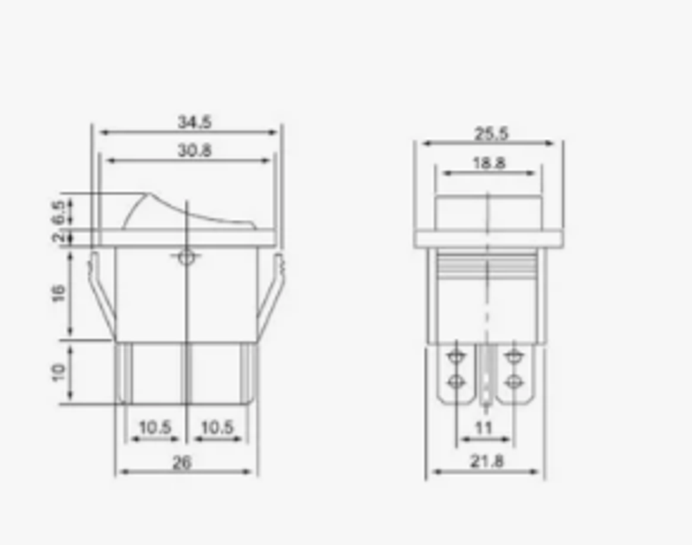 Переключатель ON/ON 6-конт. 15-20А-250В Красный подсветка RWB-506 SC-767