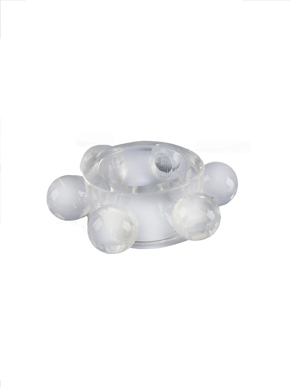 Прозрачное эластичное эрекционное кольцо с 6 шариками (Цвет: прозрачный)