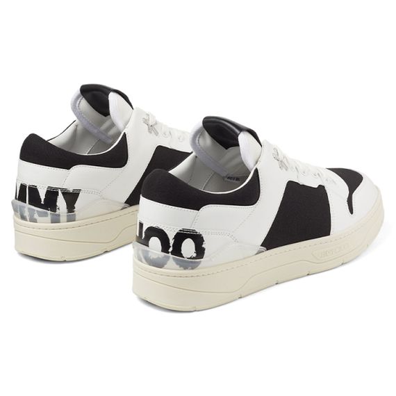 Jimmy Choo Canvas Calfskin Low 'Black White'