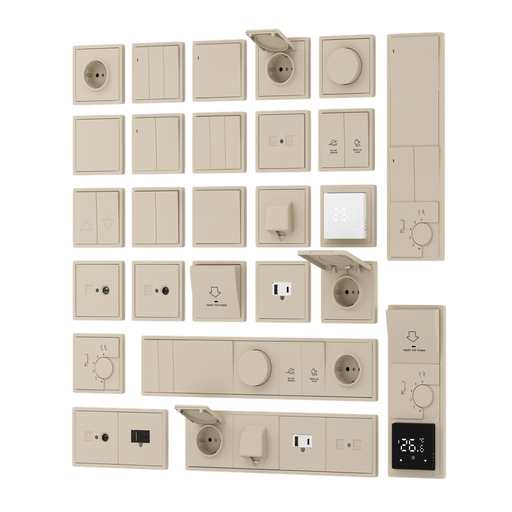Накладка для розетки RJ45, 2-я, матовый кашемир, серия R98