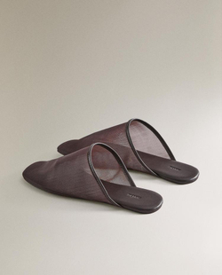 ZARA HOME ТУФЛИ-МЮЛИ НА ПЛОСКОЙ ПОДОШВЕ, КОРИЧНЕВЫЙ