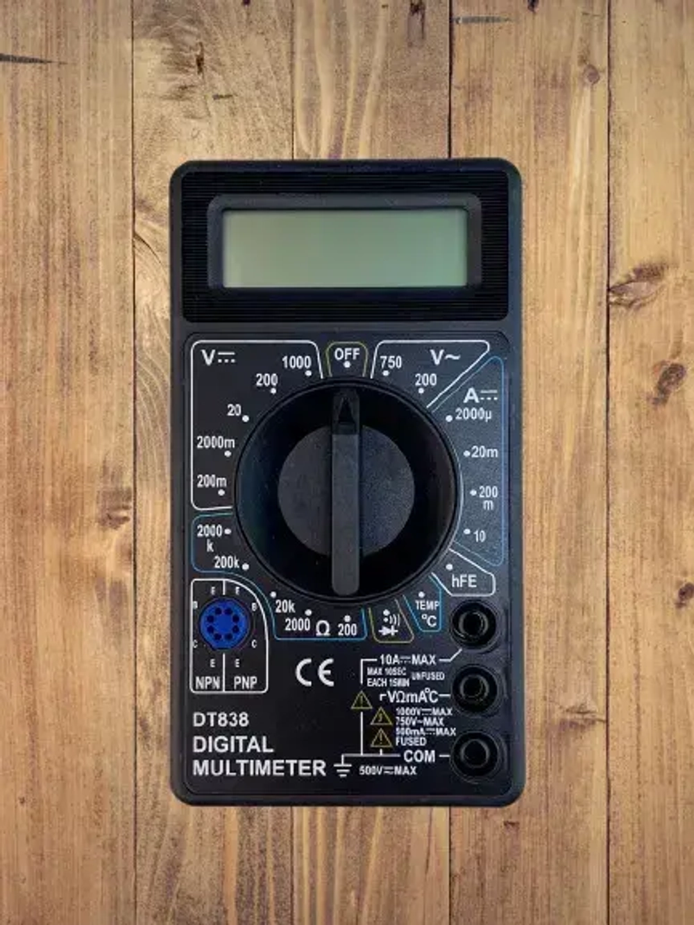 Портативный цифровой токоизмерительный (тестер электрический) мультиметр DT 838 с функцией прозвонки цепи