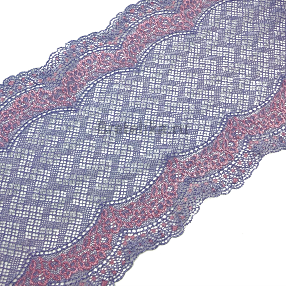 Кружево эластичное фиолетово-розовое 17 см