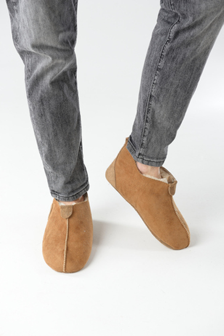 Меховые тапочки "Еврочуни" для дома, рыжие