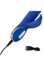 Вибромассажер кролик Jack Rabbit Signature Rotating Beaded синий 22 см