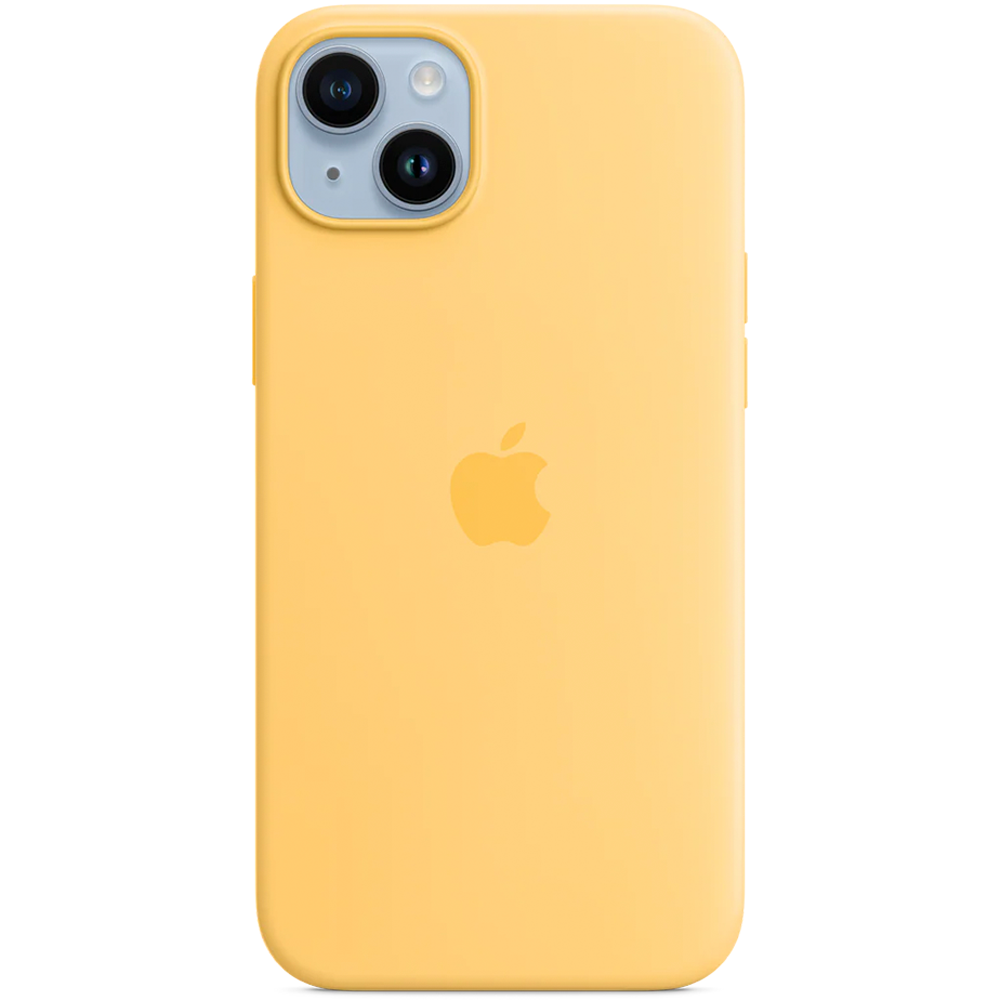 Силиконовый чехол с поддержкой MagSafe Apple Silicone Case для iPhone 14 Plus, Sunglow (Бледно-желтый)