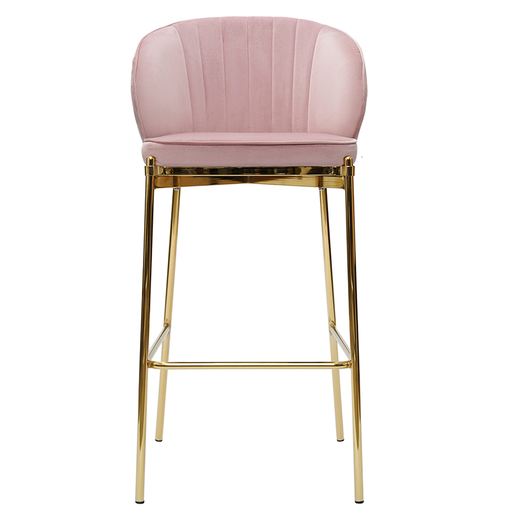 Стул барный coral, велюр, розовый