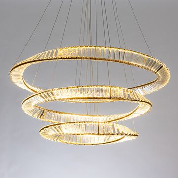 Светодиодная подвесная люстра 117W 3000K 1136/17 SP-140 латунь Millie Divinare