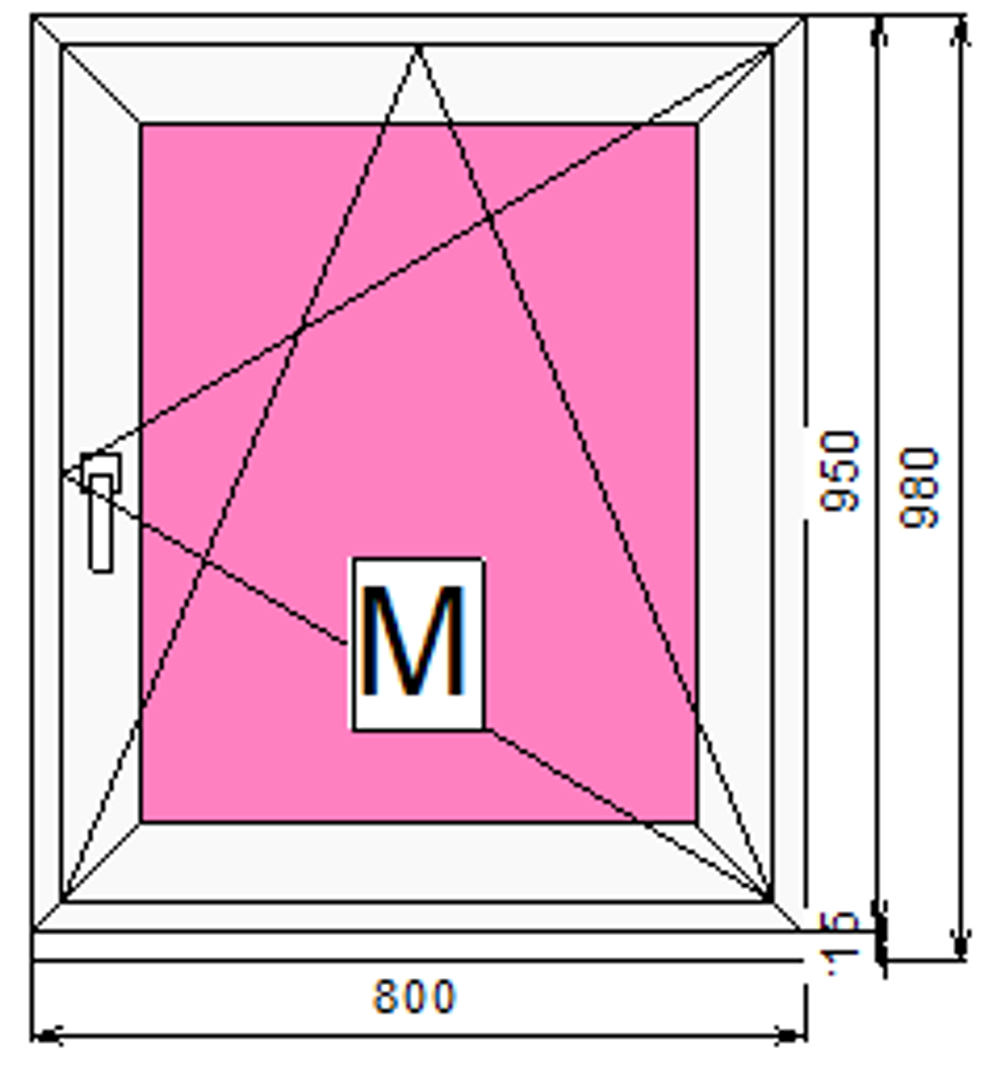 Пластиковое окно 950 х 800 ТермА Эко + Москитная сетка