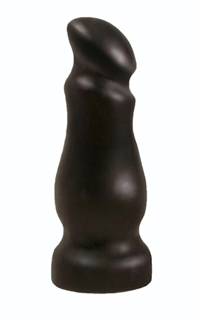 Чёрный массажёр простаты с приплюснутой головкой - 13 см. (Цвет: черный)