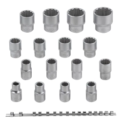 Набор головок 16пр.1/2''(12гр.)(10-19,21,22,24,27,30,32мм) на планке RockForce##Rock FORCE RF-4161-9