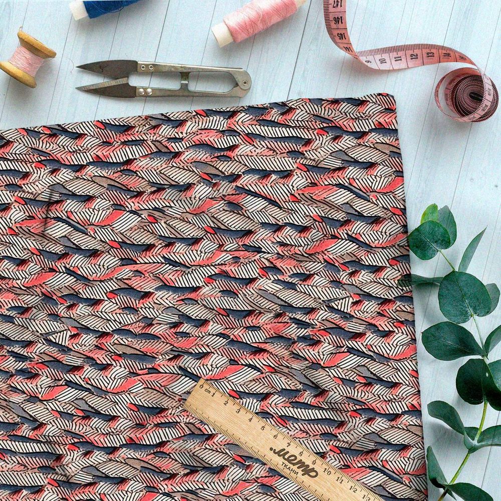 Ткань премиум атлас полосатый мир комбинаций