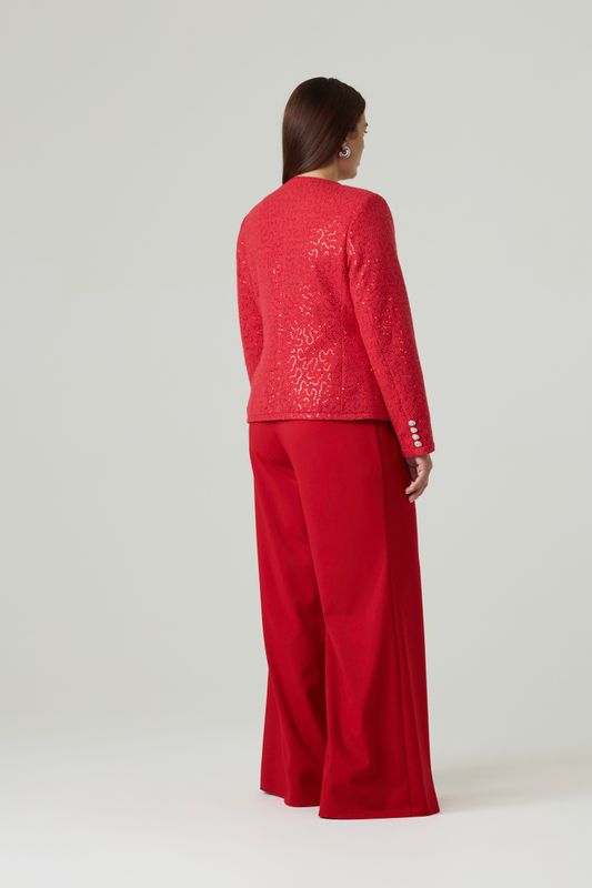 Жакет из твида с пайетками, красный