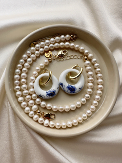 Серьги Гжель бублики