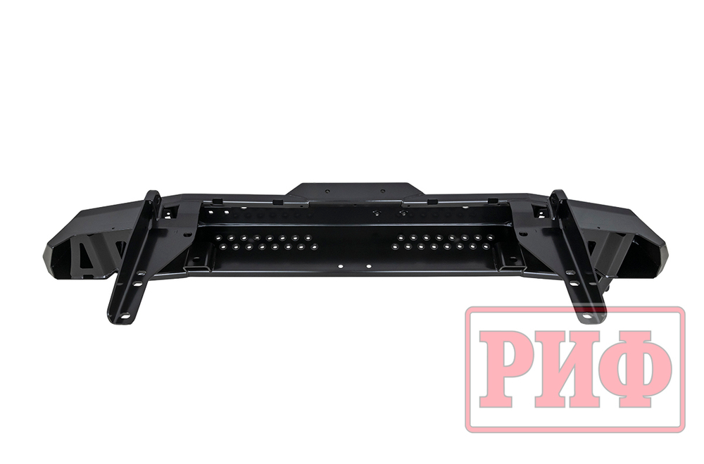 Бампер силовой задний Toyota Land Cruiser 200 2012-2015 с квадратом под фаркоп, калиткой, фонарями, подсветкой номера, стандарт РИФ