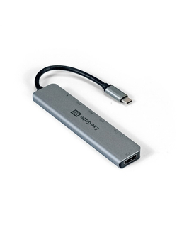 Exegate EX293983RUS Док-станция ExeGate DUB-21C/PD/CR/H (кабель-адаптер USB Type-C --&gt; 2xUSB3.0 + Card Reader + PD 100W + HDMI 4K@60Hz, Plug&Play, серый)