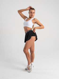 Double Fly Shorts, Black Printed