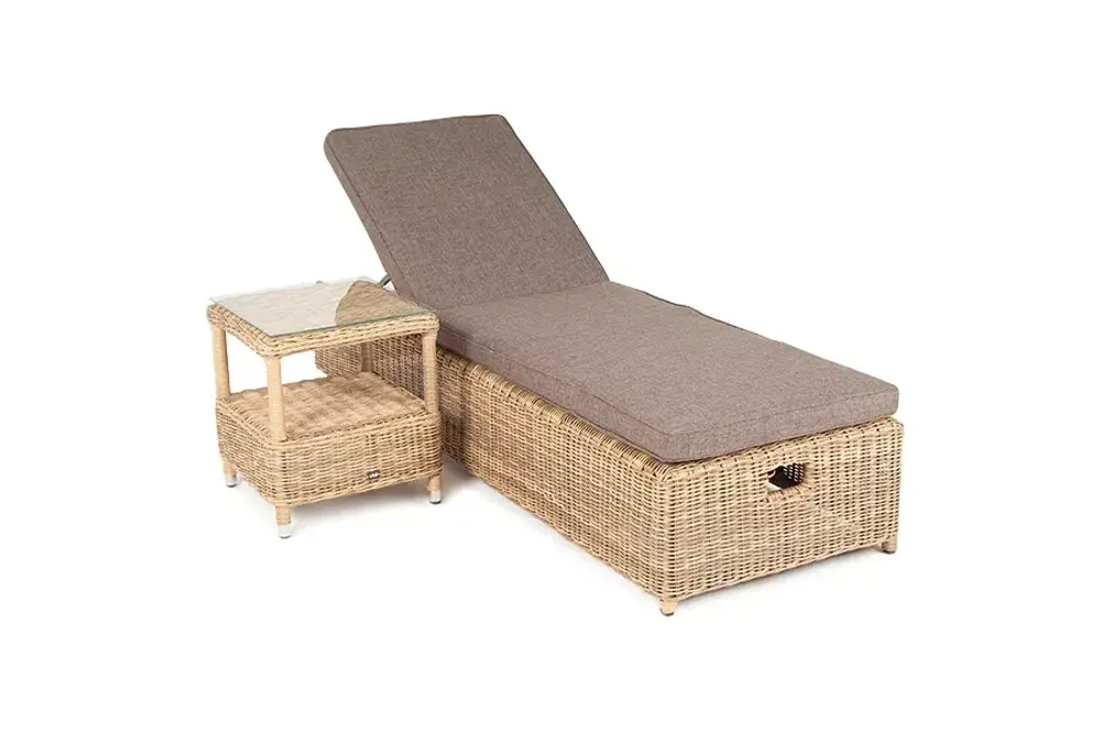 "Рим" комплект шезлонг со столиком, цвет соломенный