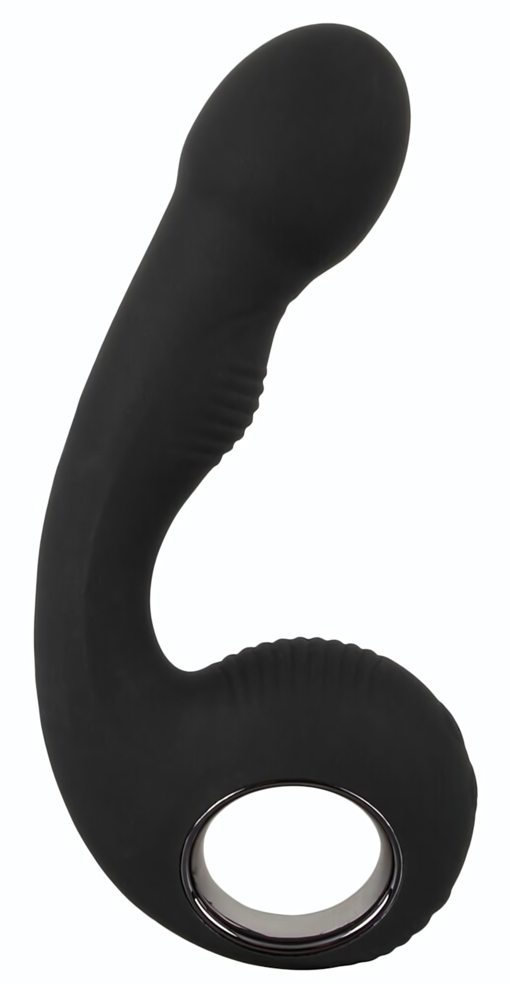Черный силиконовый вибратор G & P-Spot Vibrator - 16,8 см. (Цвет: черный)