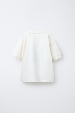 ZARA ФУТБОЛКА С ПРИНТОМ, БЕЛЫЙ