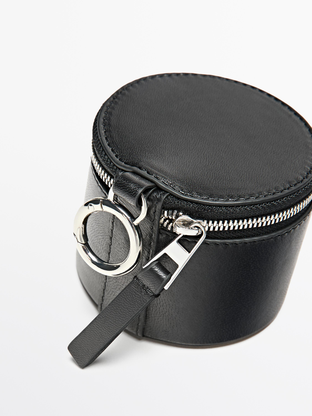 Massimo Dutti Мини-сумка круглая из кожи наппа, черный