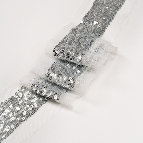Тесьма/С пайетками/К4321 серебро