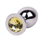 Большой стальной плаг с желтым кристаллом Sweet Lemon - 9,5 см. (Цвет: желтый)