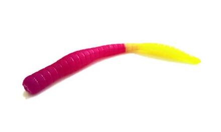 Мягкая приманка TroutMania Fat Worm 3,0", 7,62см, 1,8гр, цв.213 Purple&Lemon (Cheese), уп.6шт