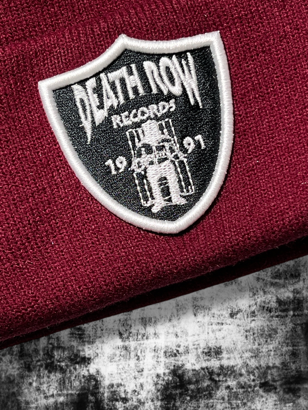 Шапка Death Row-LA maroon с подворотом