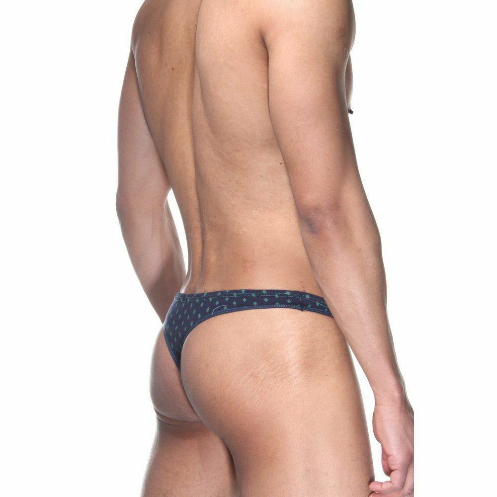Трусы мужские стринги синие  в елочку  DARKZONE Christmas DZN6625