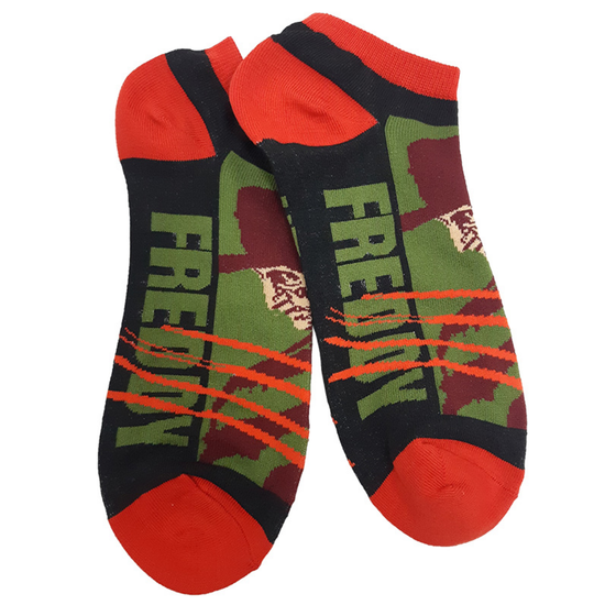 Носки укороченные Кошмар на улице Вязов. Фредди Крюгер, р-р 40-44 (зеленый/бордовый)