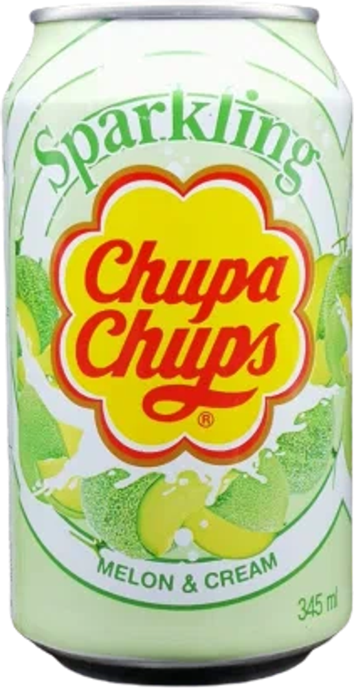 Газированный напиток Чупа Чупс Дыня со Сливками / Chupa Chups Sparkling Melon &amp; Cream 0.345 - банка