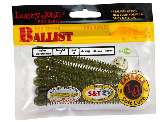 Твистеры съедобные LJ Pro Series BALLIST 4.0in (10,2 см), цв. PA01, 6 шт.