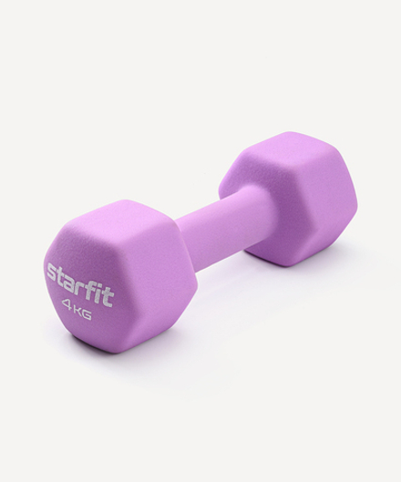 Гантель неопреновая DB-201 4 кг, фиолетовый пастель