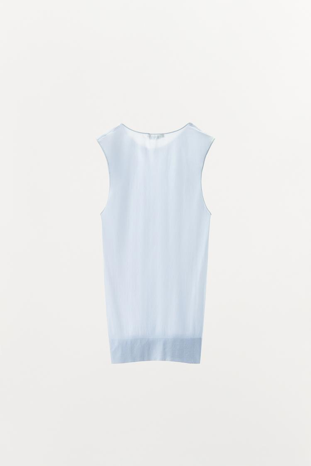 ZARA ТОП ИЗ СМЕСОВОГО ПОЛИАМИДА, ГОЛУБОЙ