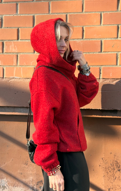 Худи -пальто /красный