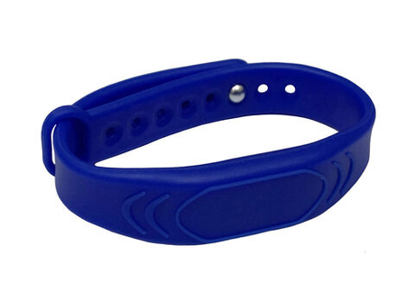 Силиконовый RFID браслет доступа Mifare 1K с застежкой, одноцветный синий