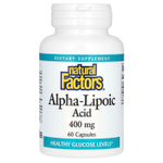 Natural Factors, альфа-липоевая кислота, 400 мг, 60 капсул