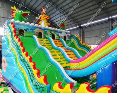 Коммерческий надувной батут "Затерянный остров 2" 20*10*7 м