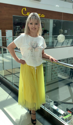 Итальянская двойная юбка на мягком поясе