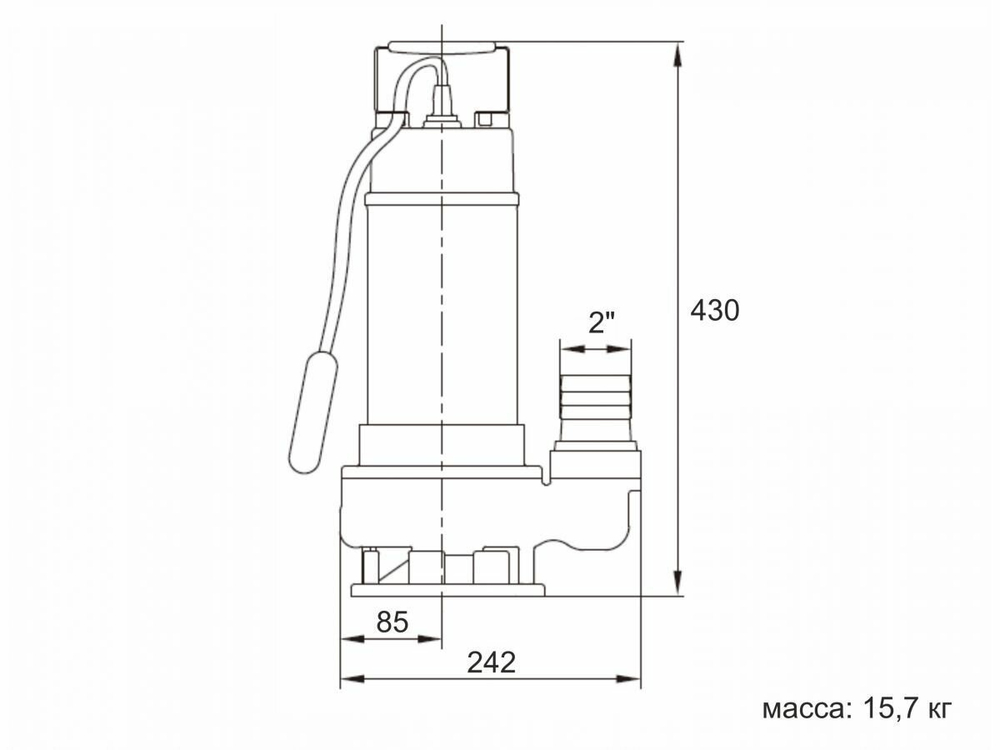 Насос погружной фекальный MARVEL 7000 A&P 750 Вт, 24000 л/ч, 15,6 м (AP02A01)
