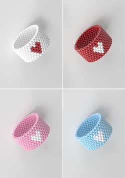 Схема кольца из бисера, узор PEYOTE, мозаичное плетение, четный счет, узор пейот из Miyuki Delica 11/0, файл PDF, RING_13