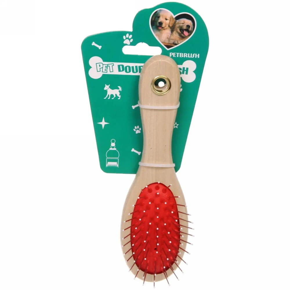 Расческа - щетка массажная двухсторонняя для собак и кошек «ЛАПКИ и ЦАРАПКИ», цвет как на фото, 18см✦