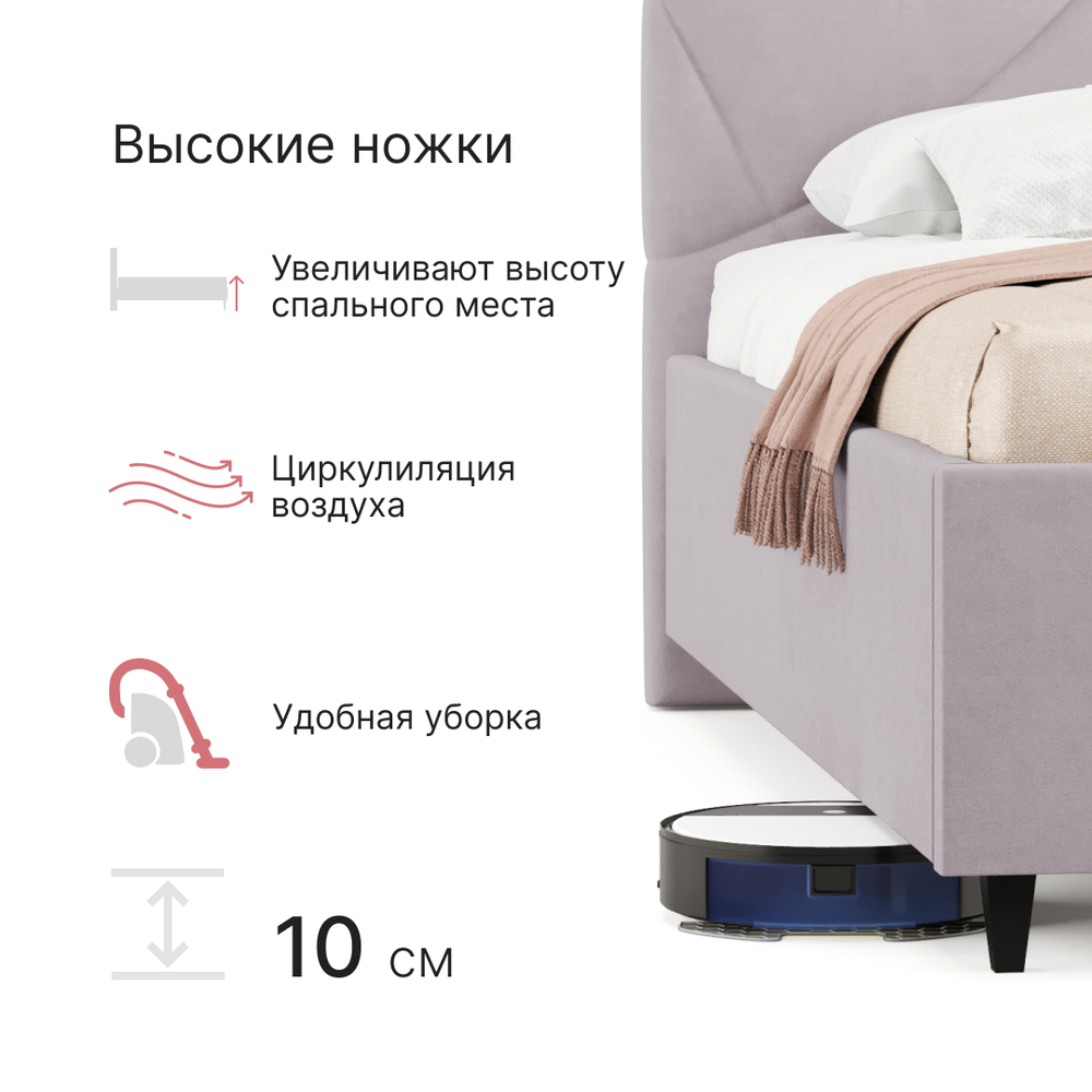 Кровать c подъемным механизмом и бельевым ящиком Амбер new