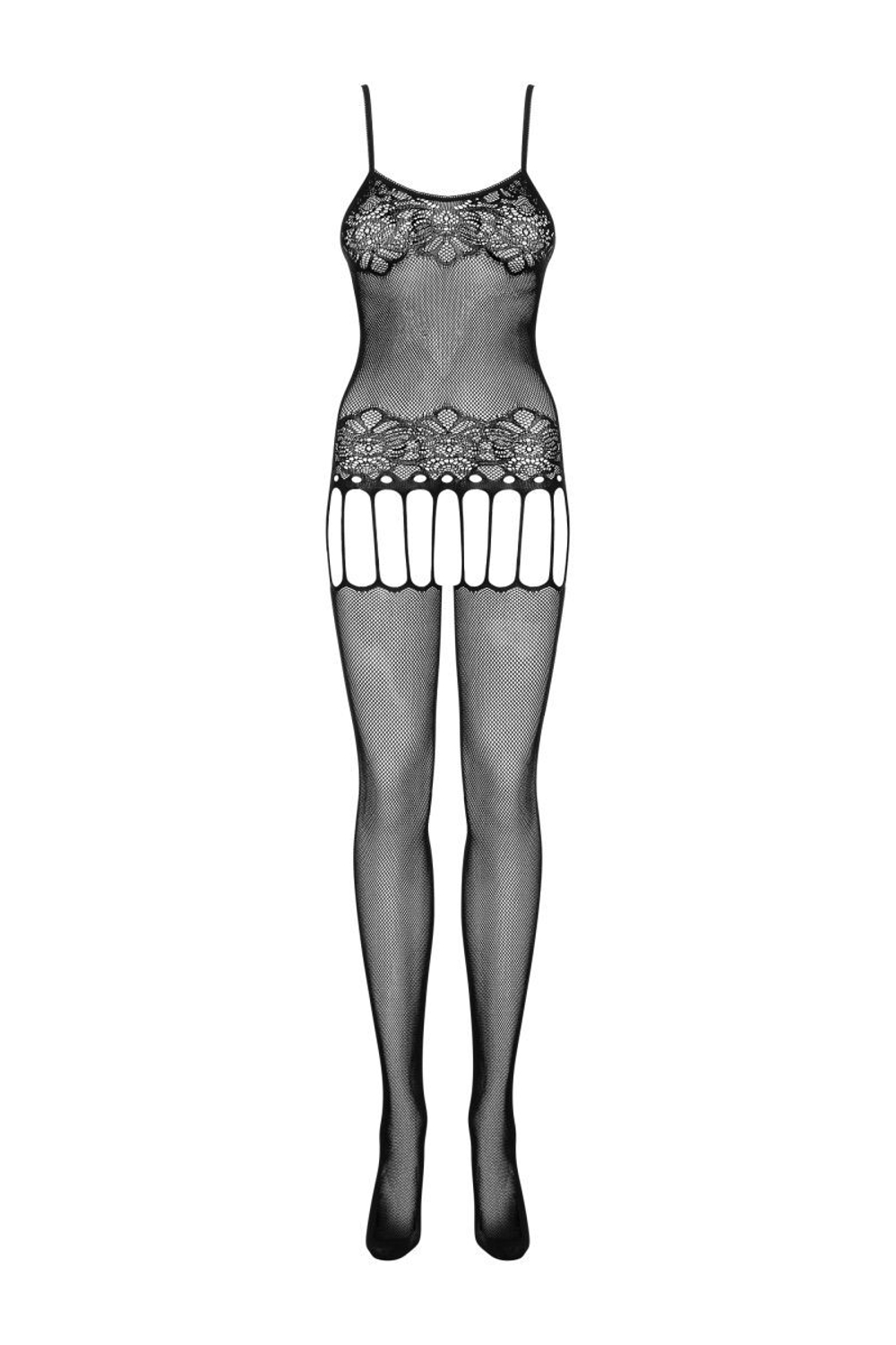 Роскошный комбинезон с имитацией топа и чулочек (Размер: S-M-L) (Цвет: черный)